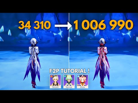 F2P:- C0 ARLECCHINO 1M Nuke Tutorial [ Genshin Impact ]