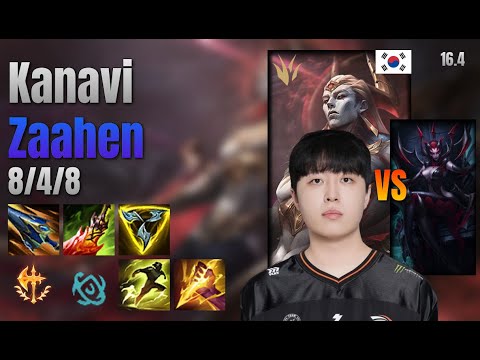 Kanavi Jungle Zaahen vs Elise lol KR solo rank Full Game 16.4 | 카나비 자헨 vs 엘리스