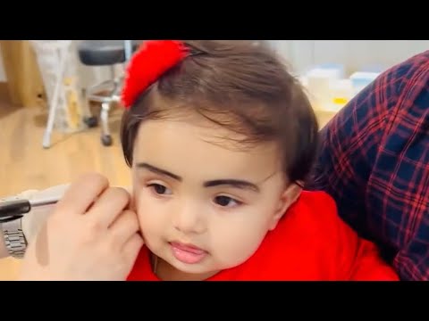 Cute baby girl Shiha baby’s ear piercing video.