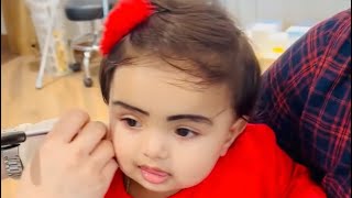 Cute baby girl Shiha baby’s ear piercing video