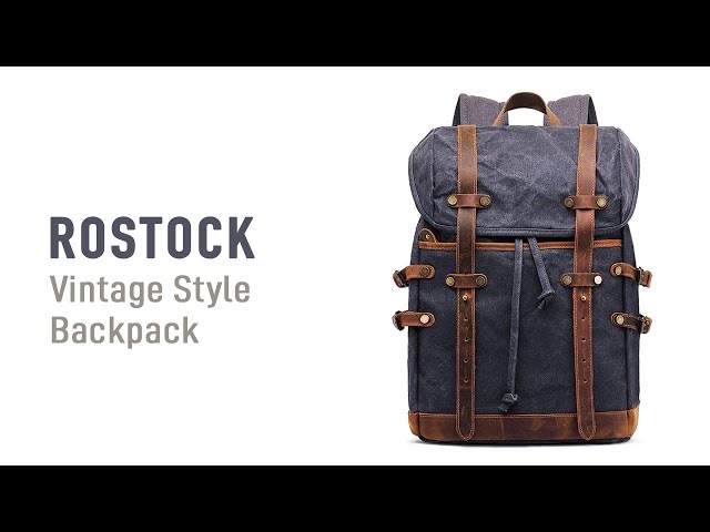 Vintage Style Backpack – Waxed Canvas & Leather | ROSTOCK Vintage Style Backpack – Waxed Canvas & Leather | ROSTOCK