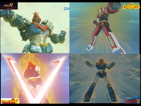 Voltes V Legacy vs Daimos vs Voltes V anime vs Combattler V (Transformations)