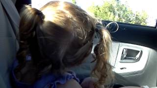 preview picture of video 'Cecilia singing Cherry Bomb & getting herself in trouble in grandma's car.'