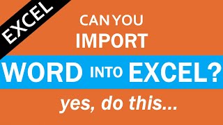 How to Import a Word Document into Excel