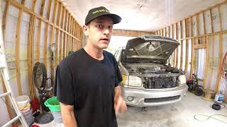 Toyota Sequoia / 4 runner  intake removal starter / knock sensor replacement