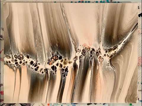 Gold, Copper, and Black Abstract Swipe (Fluid Art)