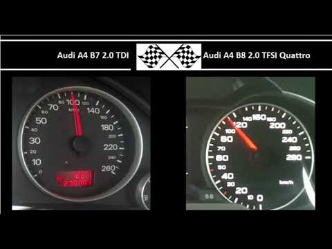 Audi A4 B7 2.0 TDI VS. Audi A4 B8 2.0 TFSI Quattro - Acceleration 0-100km/h