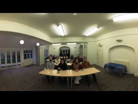 Virtual Reality (VR) Public Speaking Practice Stage: Audience of 9