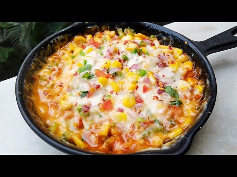 2 Minute Cheesy Sweet Corn Chaat | Sweet Corn Cheese Chaat | Cheese Corn Recipe | Corn Chaat recipe