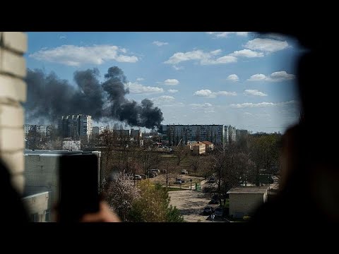 Smoke rises over Ukrainian city of Sumy after Russian drone strikes