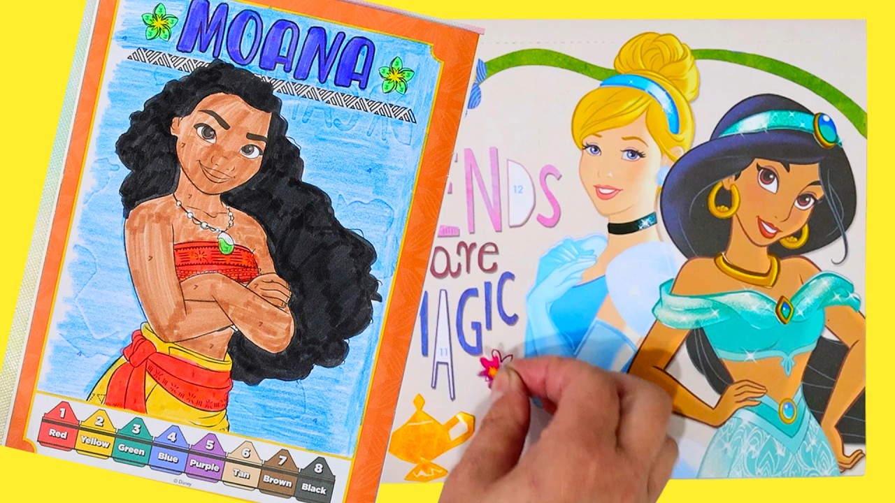 Disney Princess DIY Color by Number and Sticker Activity Book for Kids