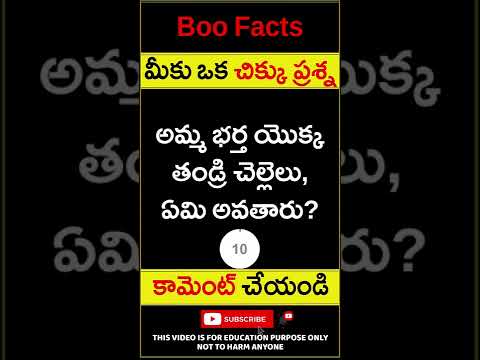 మీకు ఒక చిక్కు ప్రశ్న - Riddles for Children - Blood relations
