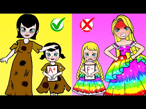 Don't Make Your Sister Cry! - Orphans Mavis And Foster Sister Rapunzel | DIY Paper Dolls \u0026 Cartoon