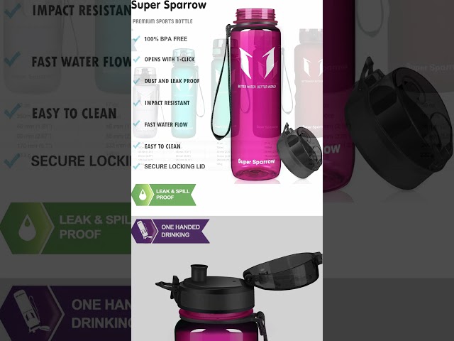 Vídeo relacionado con Sparrow SwivelSip Botella Termica - Botella Agua Acero Inoxidable Boca Ancha con Pajita - 750ml - Sin BPA y Antifugas - para Deporte, Gimnasio, Oficina, Yoga, Ciclismo
