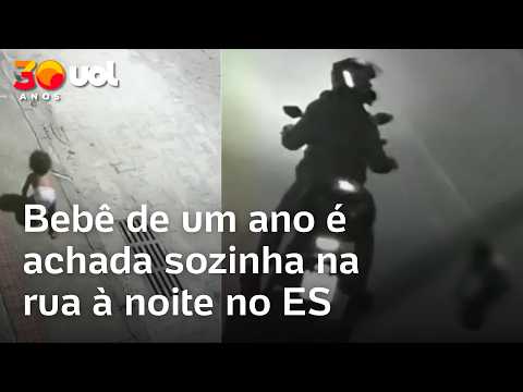 Bebê engatinhando sozinha na rua é salva por motoqueiro no ES