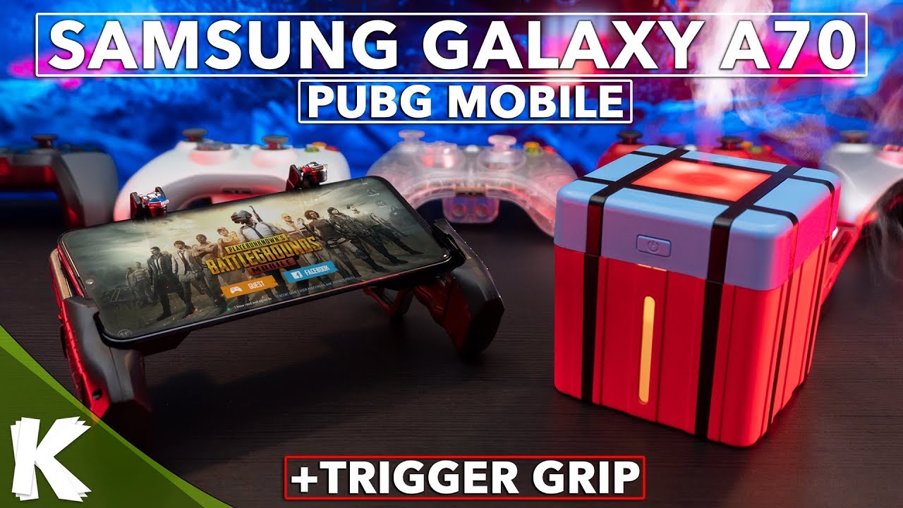Samsung Galaxy A70 | PUBG Mobile Gaming Performance | +Gun Grip Triggers