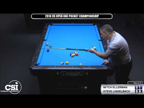 2018 US Open One Pocket Championship: Mitch Ellerman vs Steve Lingelbach (Part 1 of 2)