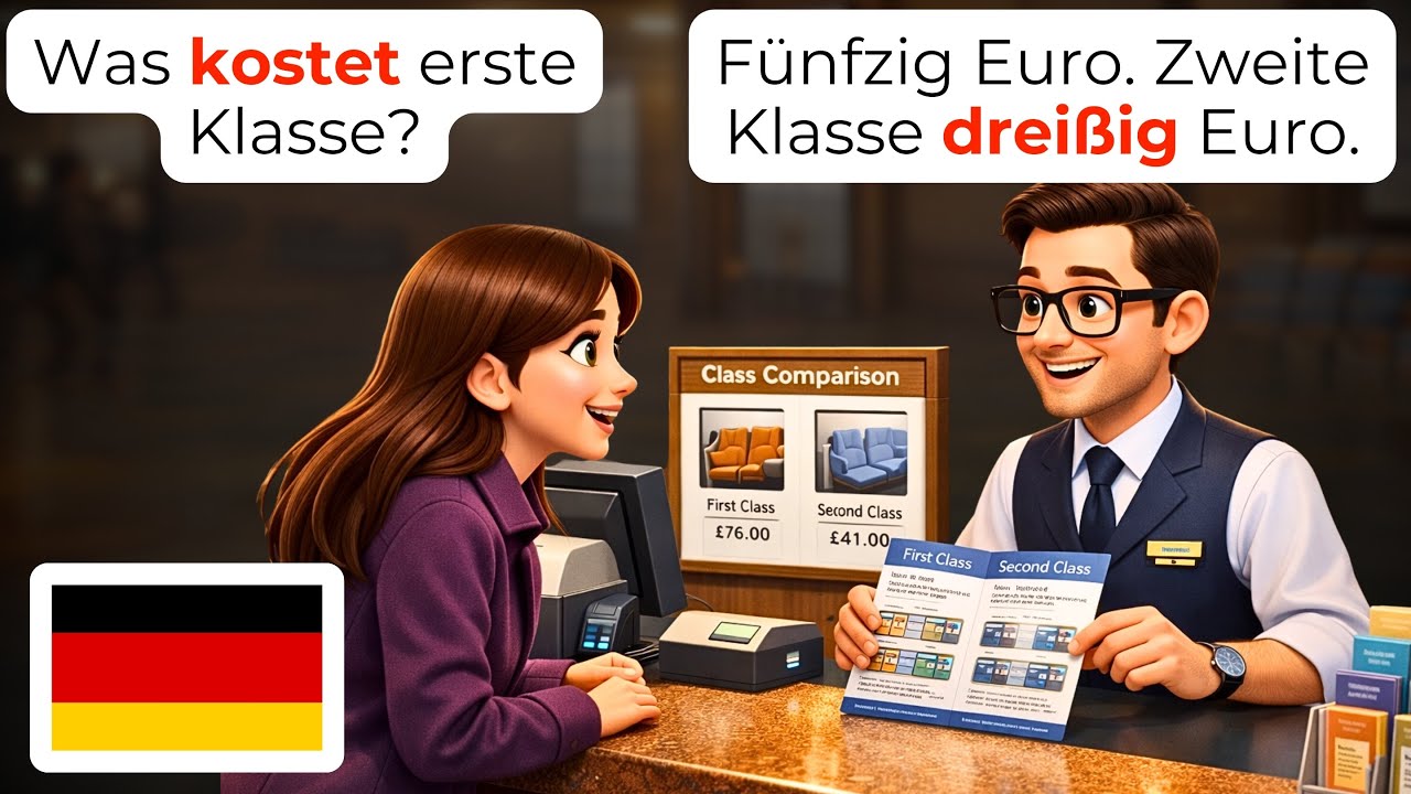 🇩🇪 19 Minutes of German Ticket Office Dialogues (A1-A2) | Easy German 🎫