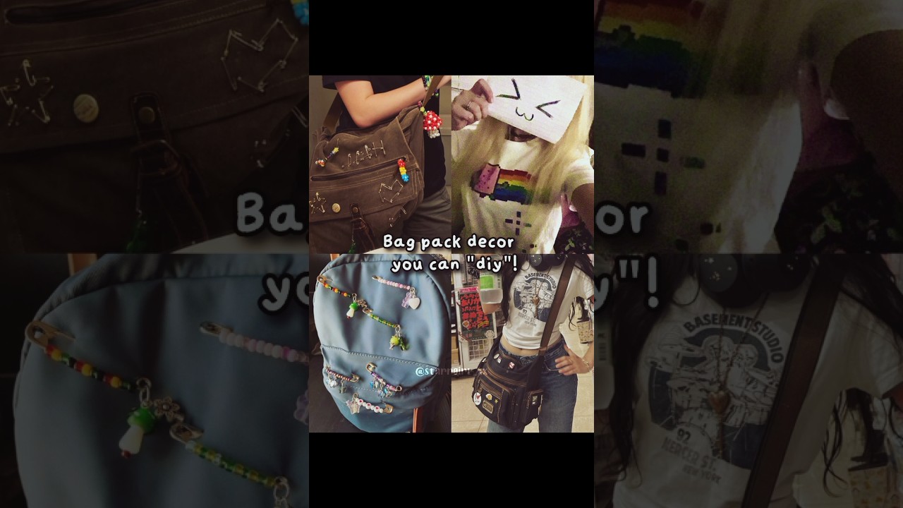 #diy decor your bag pack 🌟🖤