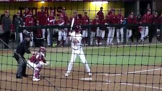 2019 (RS Jr.) C/RHP CJ Stubbs, USC vs Arkansas--Receiving/Throw Downs and Live ABs