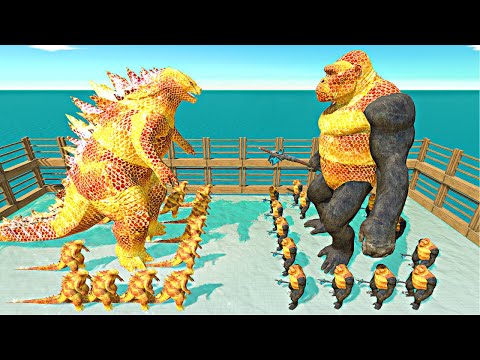 Honey War in Cage | Godzilla 2014 vs King Kong  - Animal Revolt Battle Simulator