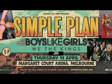 Simple Plan, Boys Like Girls, We The Kings, Jax Live at John Cain Arena Melbourne 11th April 2024