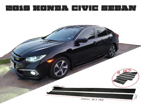 Honda civic carbon fiber side skirt extensions install