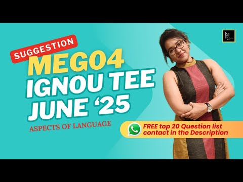 Top MEG-04 Topics to Study for IGNOU TEE June 2025 | Aspects of Language Made Easy