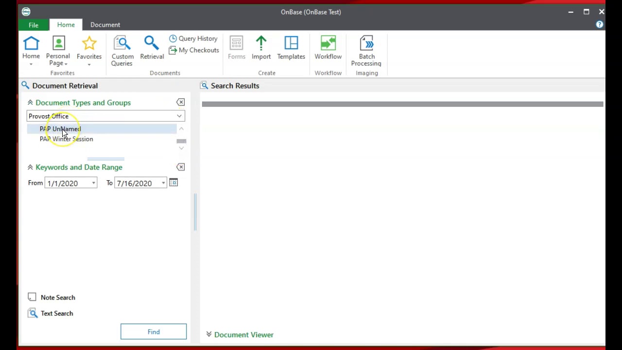 7 Onbase Retrieve a document