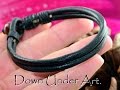 B 034 Country Style Leather Tigers Eye Wristband Bracelet