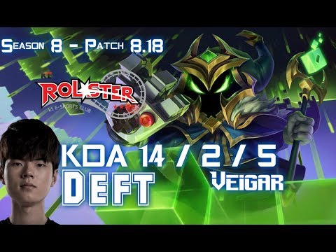 KT Deft VEIGAR vs AKALI Mid - Patch 8.18 KR Ranked