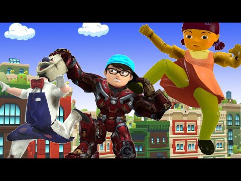 Boy Nick Transform Ironman Hero Help Police Protect City - Scary Teacher 3D Fun Animation