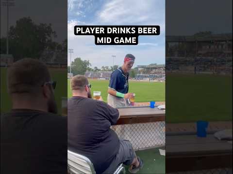 Pro baseball player drinks beer mid game! #baseball #sports #fans #baseball #beer #baseballlife