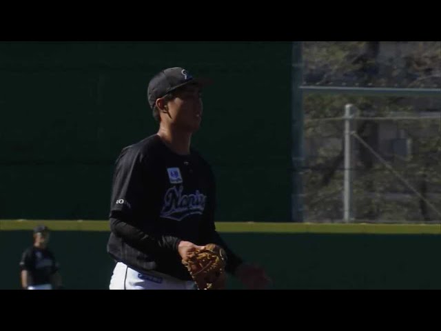 【ファーム】 マリーンズ・茶谷健太 痛烈なライナーを横っ跳びで好捕!! 2021年9月19日 埼玉西武ライオンズ 対 千葉ロッテマリーンズ(ファーム)