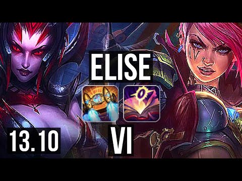 ELISE vs VI (JNG) | 13/0/1, Rank 4 Elise, Legendary | KR Challenger | 13.10