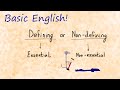 Defining and Non-Defining Relative clauses | Learn Basic English