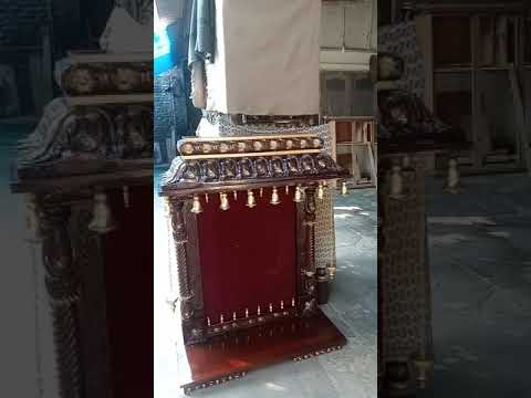 Natural Polish Traditional Teak Wood Temple, For Home
