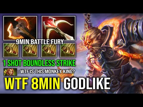NEW MK GOD 8Min Godlike & 9Min Battlefury 1 Shot Boundless Strike Max Jingu Monkey King Dota 2