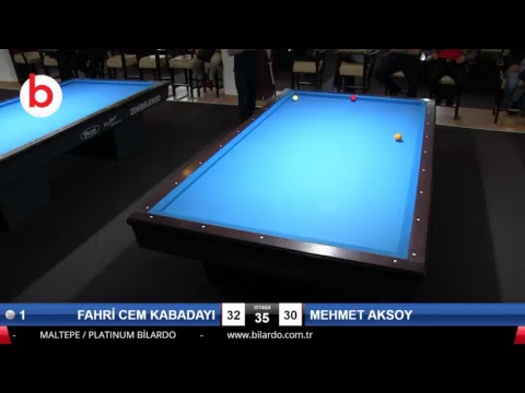 FAHRİ CEM KABADAYI & MEHMET AKSOY Bilardo Maçı - PLATINUM BİLARDO - 2018 CUMHURİYET TURNUVASI-2.TUR