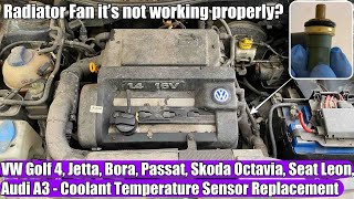 Your Radiator Fan Running Continuously? Replace Coolant Sensor on VW Golf Mk4, Jetta, Bora, Passat