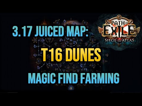 PoE Magic Find Maps (30) - 3.17 Juiced Dunes Map - Magic Find - No leech & 78% less life recovery