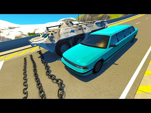 Giant Chain Crashes High Speed Car Jump #2 BeamNG.drive