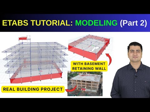 “ETABS Full Tutorial: Building with Basement Retaining Wall Modeling |Practical Design Series Part 2