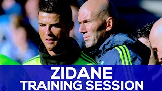 Zidanes First Real Madrid Training Session  REAL 