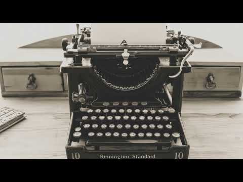 Typewriter typing sound effect with ding sound at the end of a line