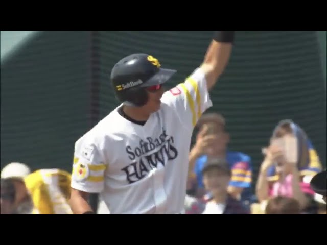 【ファーム】ホークス・川崎が初球を打って出塁!! 2017/4/18 H-D（ファーム）