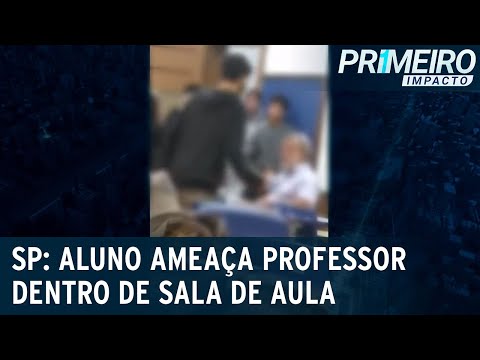Aluno ameaça e intimida professor em escola no interior de SP | Primeiro Impacto (13/04/23)