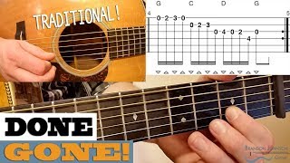 "Done Gone" | Traditional Fiddle Tune - Intermediate Guitar Lesson with TAB