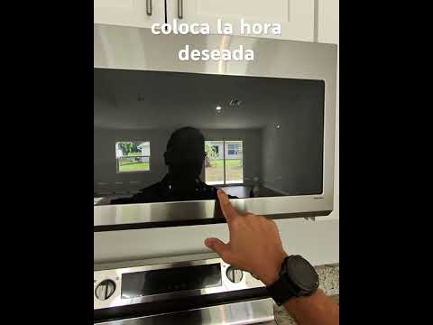 Samsung - 2.1 Cu. Ft. Over-the-Range Microwave clock setup, como poner hora