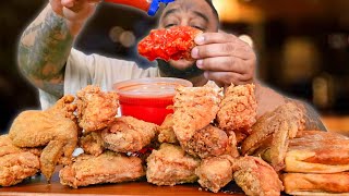 The Ultimate Crispy Fried Chicken Drenched in  Sweet-n-Sour & Hot Sauce